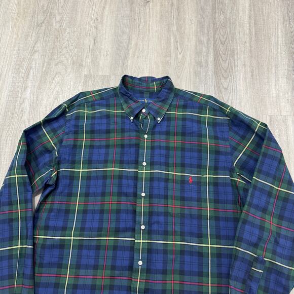 Polo Ralph Lauren Shirt Men's 2XLT Long Sleeve Button Down Preppy Plaid Check - Picture 1 of 7